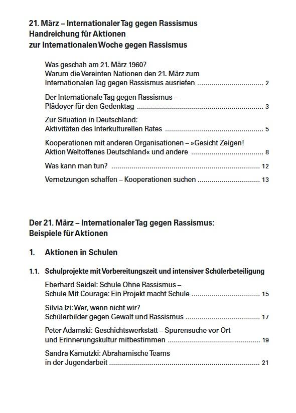 21. März – Internationaler Tag gegen Rassismus. Handreichung für Aktionen zur Internationalen Woche gegen Rassismus