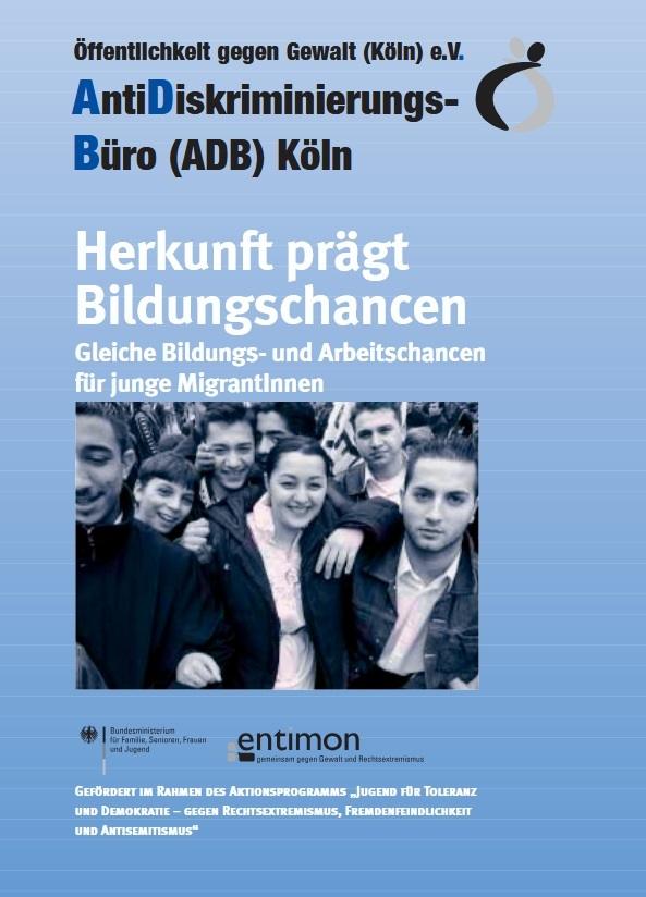 Platzhalterbild für Broschüre mit Titel: Herkunft prägt Bildungschancen. Gleiche Bildungs- und Arbeitschancen für junge MigrantInnen