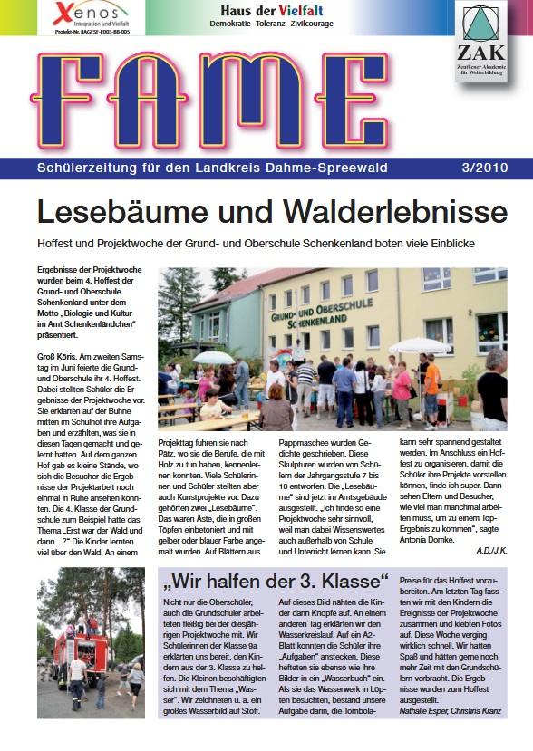 Cover der Zeitung FAME