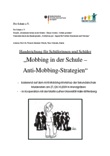 Mobbing in der Schule - Anti-Mobbing-Strategien