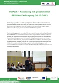 VielFach - Ausbildung mit globalem Blick. BEKUNA Fachtagung 30.10.2013