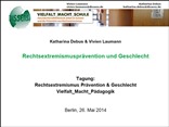 Rechtsextremismusprävention und Geschlecht. Tagung: Rechtsextremismus Prävention & Geschlecht. Vielfalt_Macht_Pädagogik