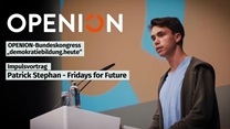 Patrick Stephan von der Fridays for Future-Bewegung beim OPENION-Bundeskongress