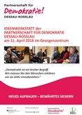 Ideenwerkstatt der Partnerschaft für Demokratie Dessau-Rosslau am 11. April 2016 im Georgenzentrum