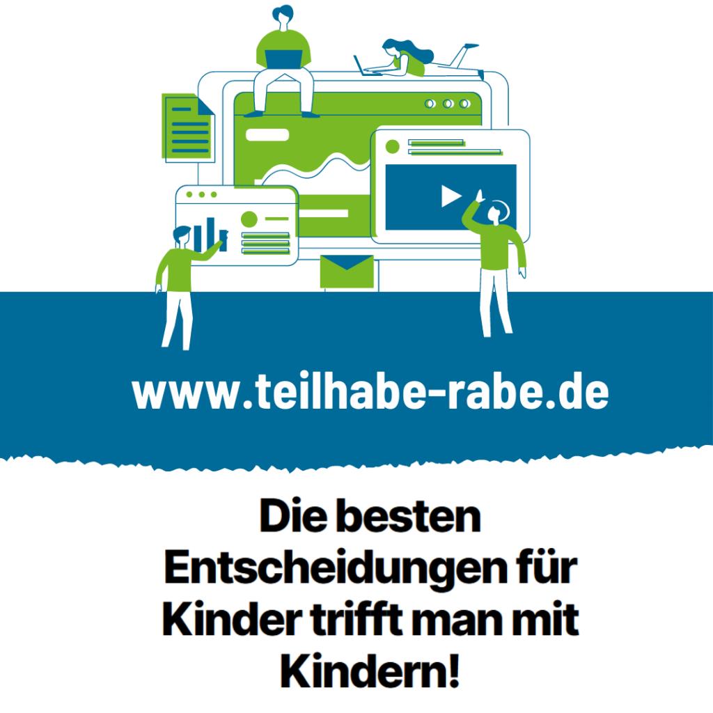 Auf dem Bild sind mehrere Mediengeräte zu erkennen. Bildschirme, ein Radio, aber auch ein Blatt Papier. Menschen sind ebenfalls zu sehen die kleiner sind als die Geräte. Sie stehen davor oder sitzen bzw. liegen auf ihnen. Unter dem Bild steht www.teilhabe-rabe.de die besten Entscheidungen für Kinder trifft man mit Kindern! Das Bild erscheint im Rahmen des Beitrags Beteiligung in Essenssituationen.