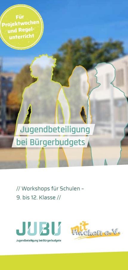 Cover von Jugendbeteiligung bei Bürgerbudgets. Für Projektwochen und Regelunterricht. Workshops für Schulen – 9. bis 12. Klasse