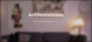 Der Hintergrund ist verschwommen. Es deutet sich ein Zimmer an. Auf dem verschwommenen Hintergrund steht klar Antifeminismus Wie aus einem ruhigen Abend mehr wird.