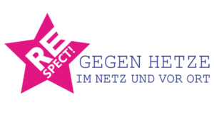 Auf dem Bild ist ein Pinker Stern abgebildet auf dem REspect! steht. Neben dem Stern steht Gegen Hetze im Netz und vor Ort. das Bild erscheint im Rahmen des Beitrages Meldestelle Respect