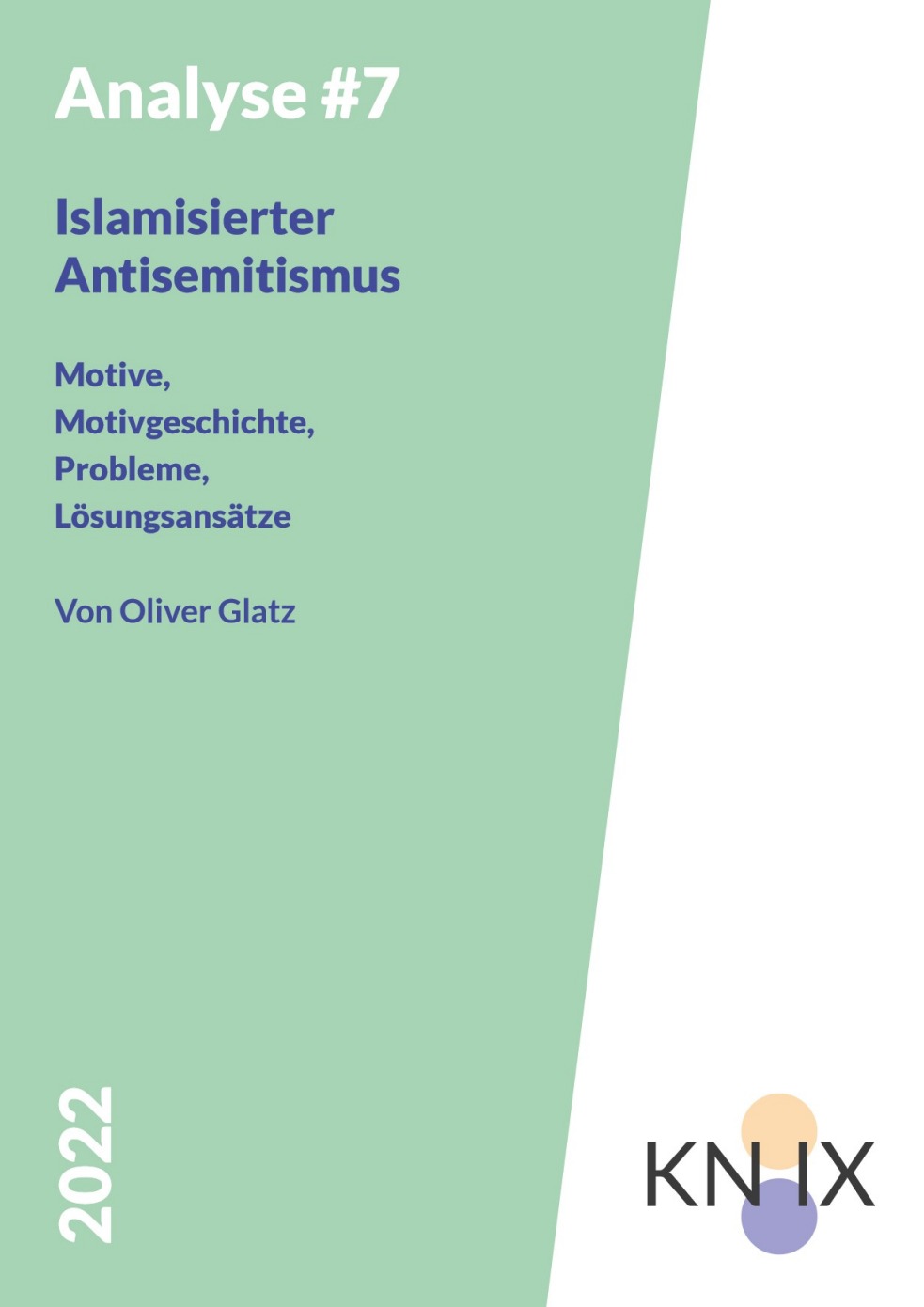 AufIslamismusprävention einem grünen Hintergrund steht der Titel der Broschüre "Islamisierter Antisemitismus"