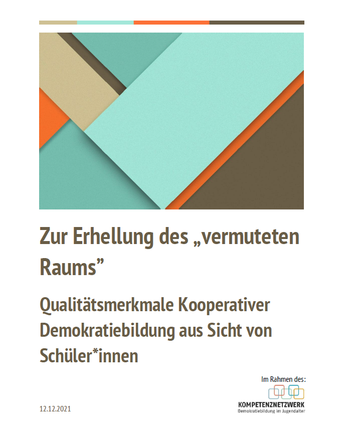 Im obereren Teil des Coves sind verschiedene Rechtecke in unterschiedlichen Farben (türkis, braun, beige, orange) zu sehen, die ineinander übergehen.