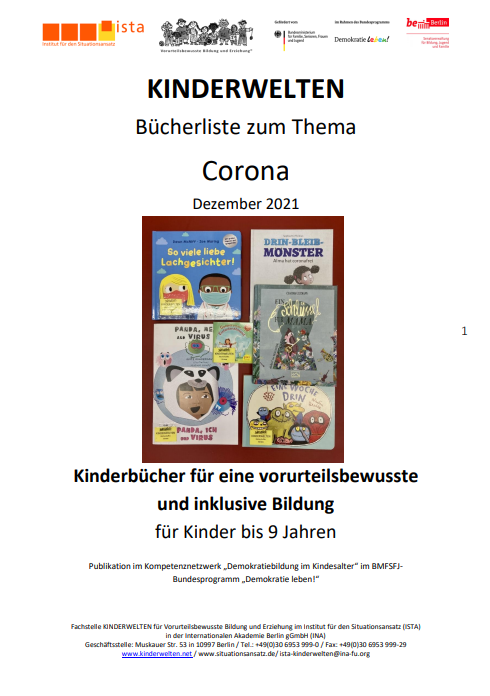Auf dem Cover sieht man in der Mitte eine Auswahl an Covern von Kinderbüchern.