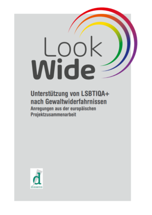 Das Cover ist grau. Im rechten oberen Rand sind drei Halbkreise in den Regenbogenfarben.