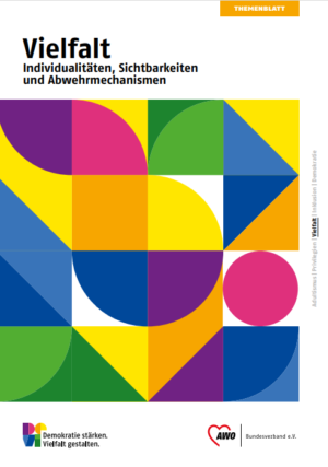 Auf dem Cover sind verschiedene Formen (Kreise, Vierecke, Dreiecke) in Farben wie Lila, Gelb, Grün, Blau, Pink zu sehen, die ineinander über gehen.