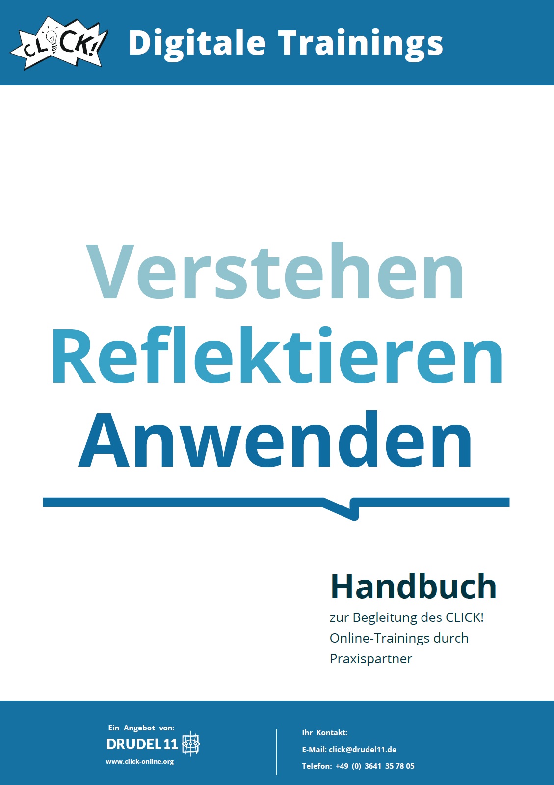 Auf dem Bild steht in Versalien untereinander Verstehen-Reflektieren-Anwenden