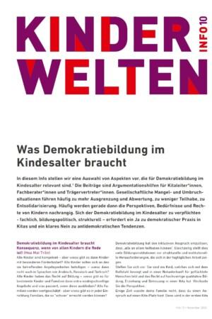 Cover von Kinderwelten Info 10. Was Demokratiebildung im Kindesalter braucht