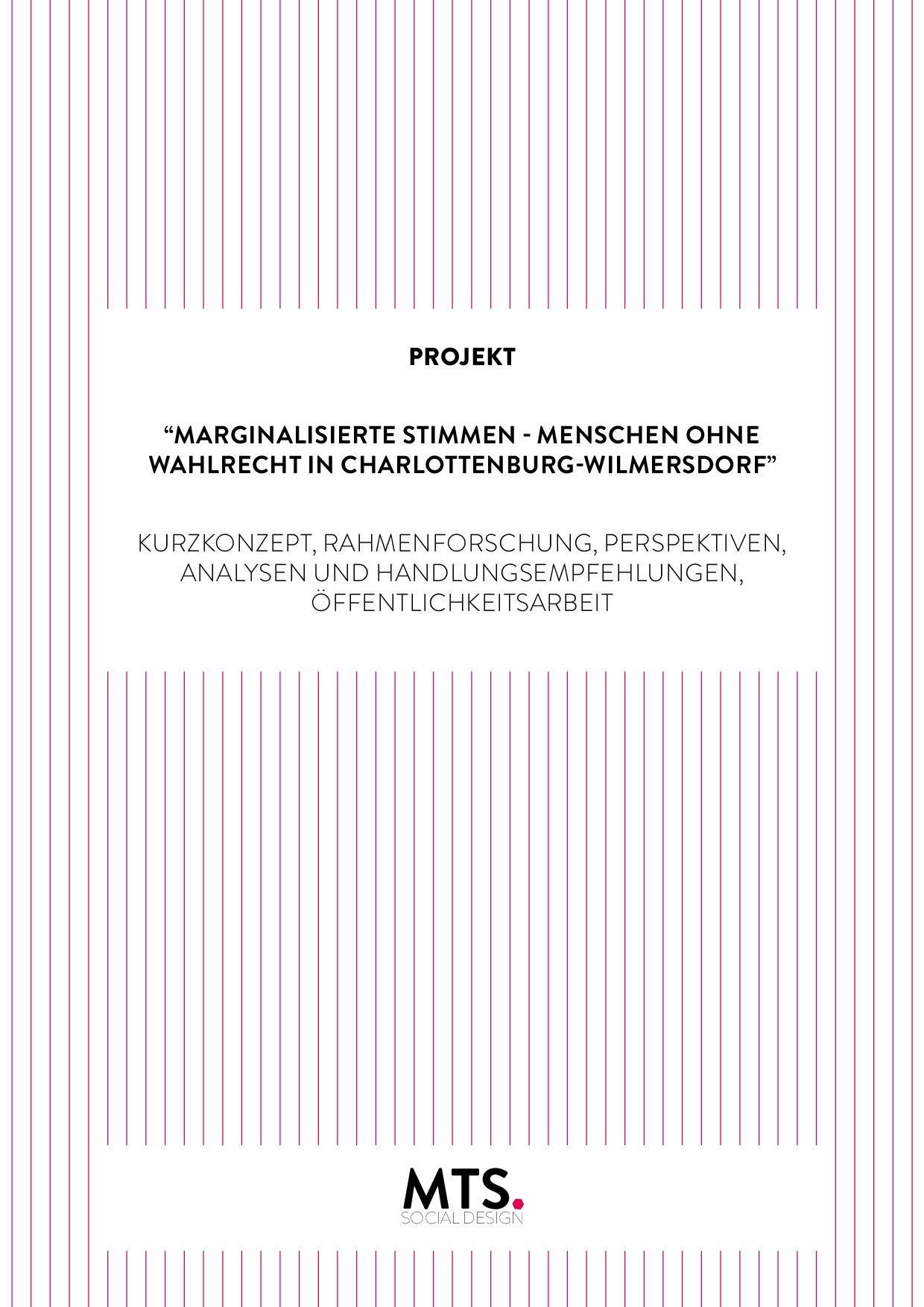 Cover von "Marginalisierte Stimmen – Menschen ohne Wahlrecht in Charlottenburg-Wilmersdorf"