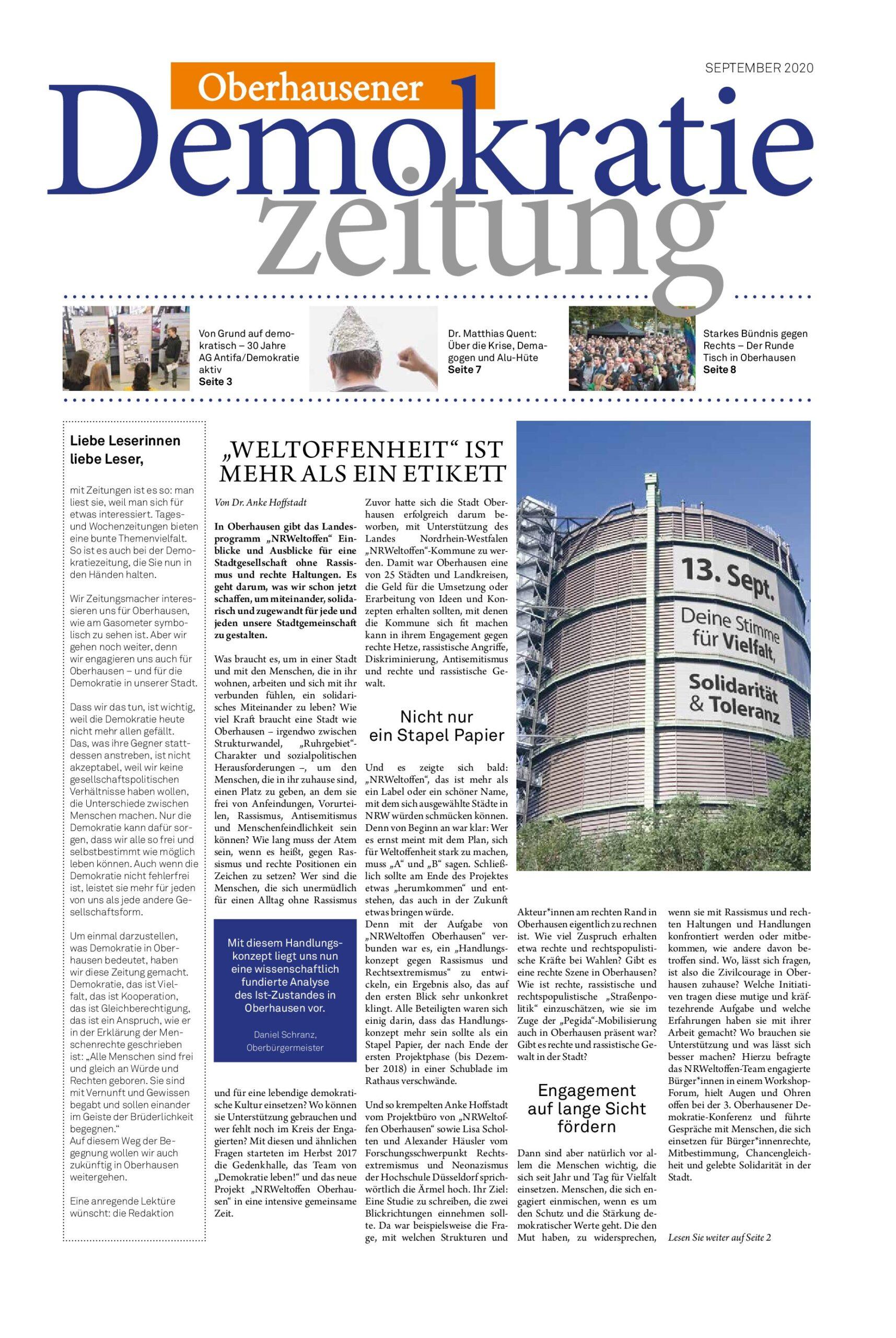 Cover von Oberhausener Demokratiezeitung