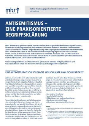 Cover von Antisemitismus – Eine Praxisorientierte Begriffserklärung