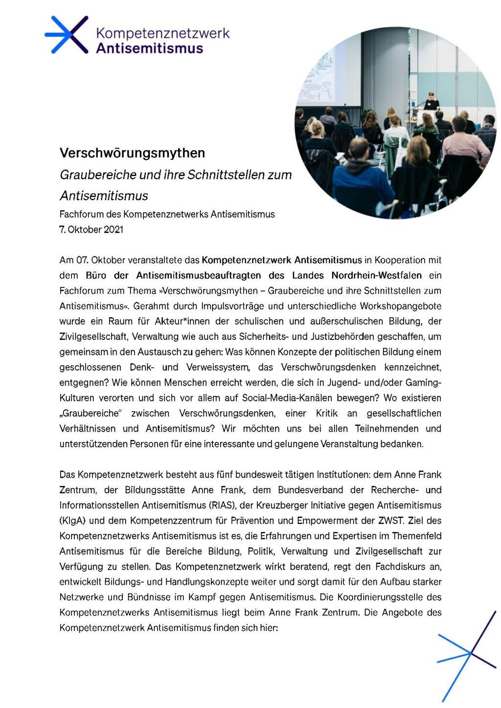 Cover von Verschwörungsmythen. Graubereiche und ihre Schnittstellen zum Antisemitismus