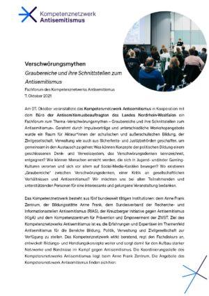 Cover von Verschwörungsmythen. Graubereiche und ihre Schnittstellen zum Antisemitismus