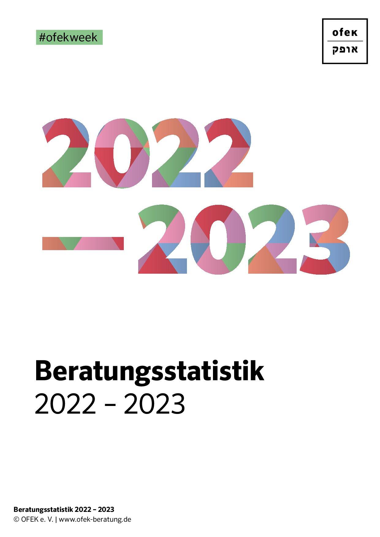 Cover von OFEK – Beratungsstatistik 2022 – 2023