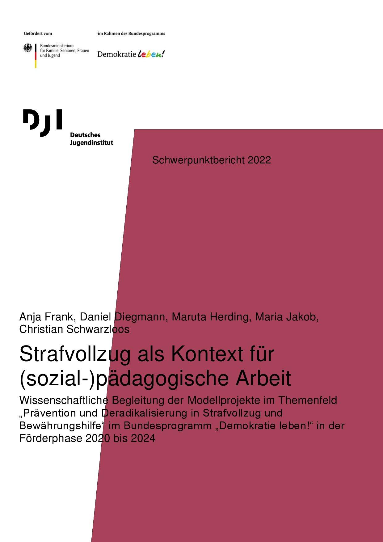 Cover von Strafvollzug als Kontext für (sozial-)pädagogische Arbeit. Wissenschaftliche Begleitung der Modellprojekte im Themenfeld "Prävention und Deradikalisierung in Strafvollzug und Bewährungshilfe" im Bundesprogramm "Demokratie leben!" in der Förderphase 2020 bis 2024