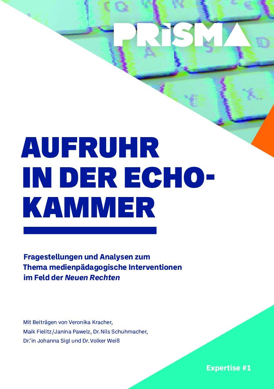 Cover von Expertise #1: Aufruhr in der Echokammer. Fragestellungen und Analysen zum Thema medienpädagogische Interventionen im Feld der Neuen Rechten