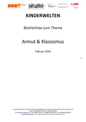 Cover von Kinderwelten. Bücherliste zum Thema Armut & Klassismus