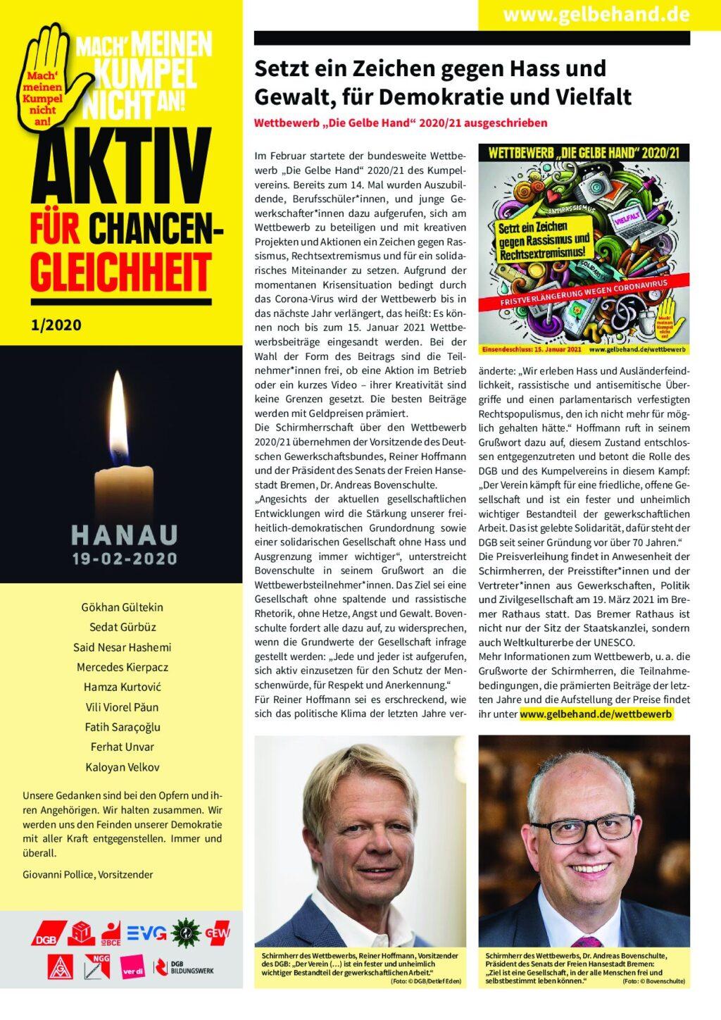 Cover von Aktiv für Chancengleichheit 1/2020