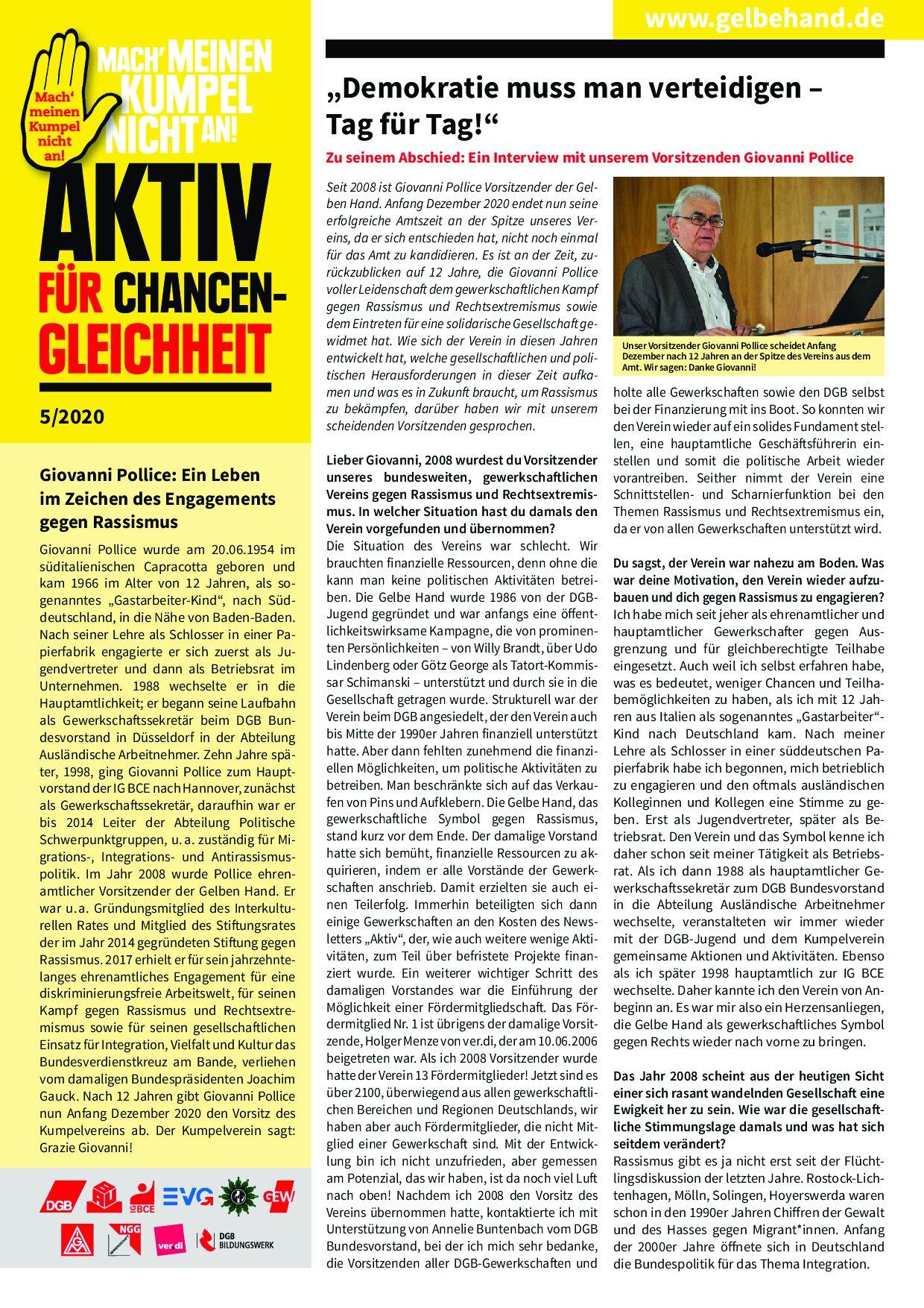 Cover von Aktiv für Chancengleichheit 5/2020