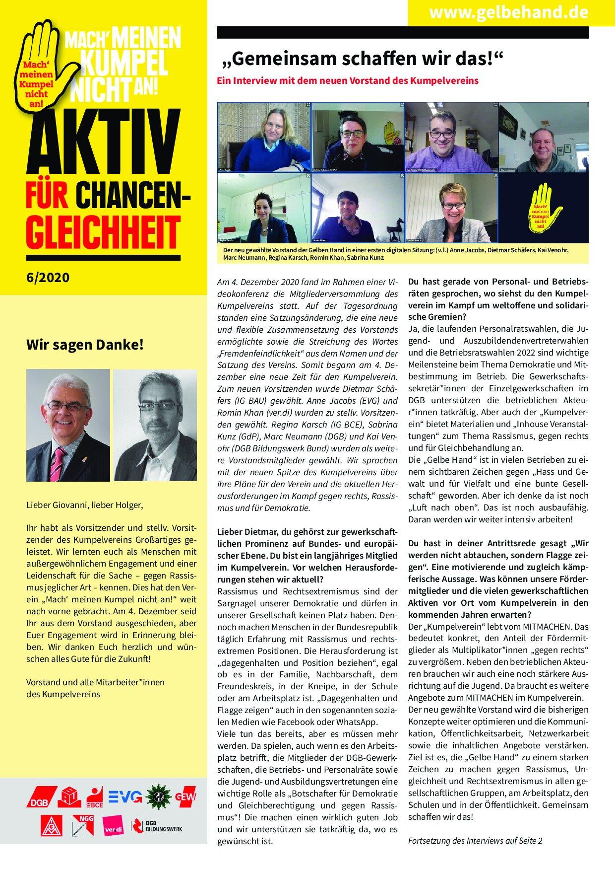 Cover von Aktiv für Chancengleichheit 6/2020