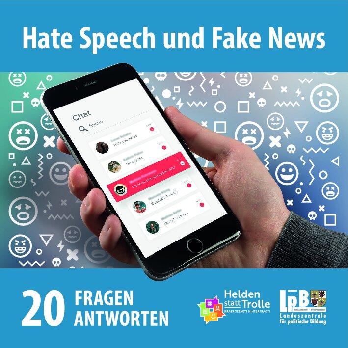 Cover von Hate Speech und Fake News. 20 Fragen. 20 Antworten