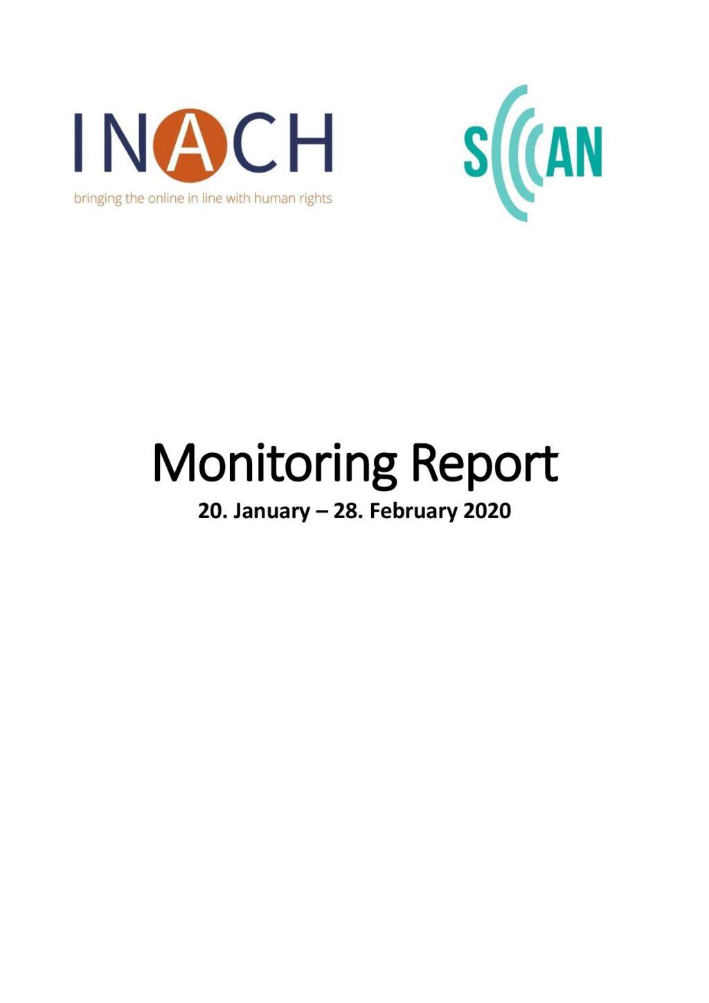 Cover von Monitoring Report. 20. January – 28. February 2020