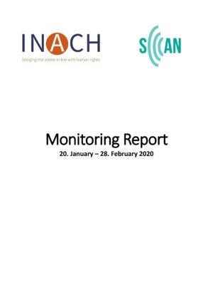 Cover von Monitoring Report. 20. January – 28. February 2020