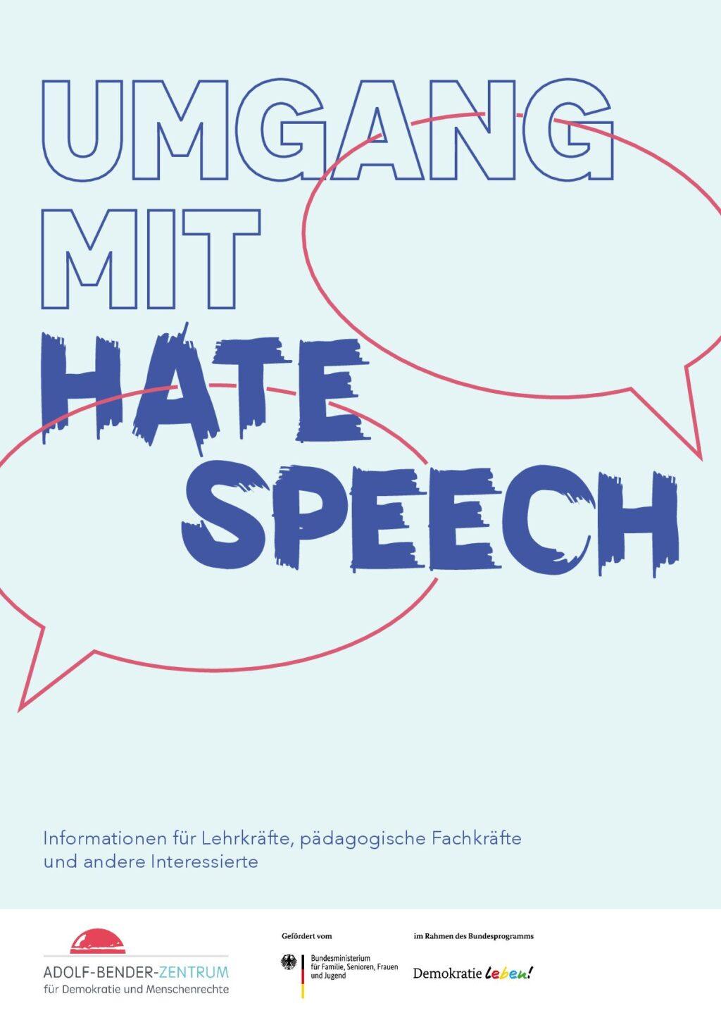 Cover von Umgang mit Hate Speech. Informationen für Lehrkräfte, pädagogische Fachkräfte und andere Interessierte
