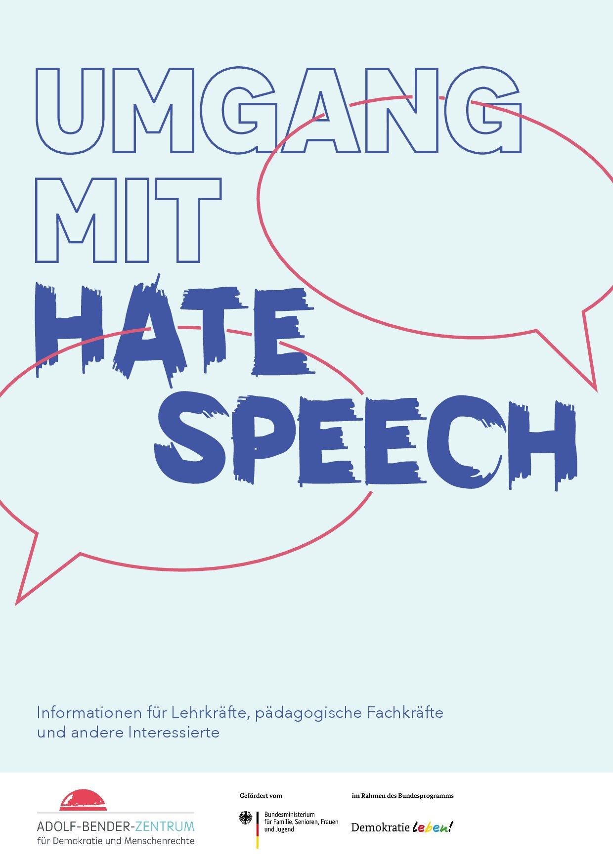 Cover von Umgang mit Hate Speech. Informationen für Lehrkräfte, pädagogische Fachkräfte und andere Interessierte