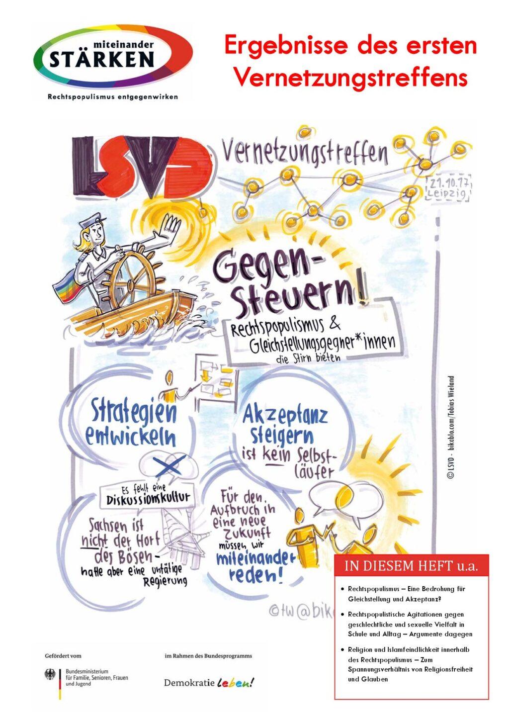 Cover von Ergebnisse des ersten Vernetzungstreffens in Leipzig am 21. Oktober 2017: "Gegensteuern – Rechtspopulismus und Gleichstellungsgegner*innen die Stirn bieten"