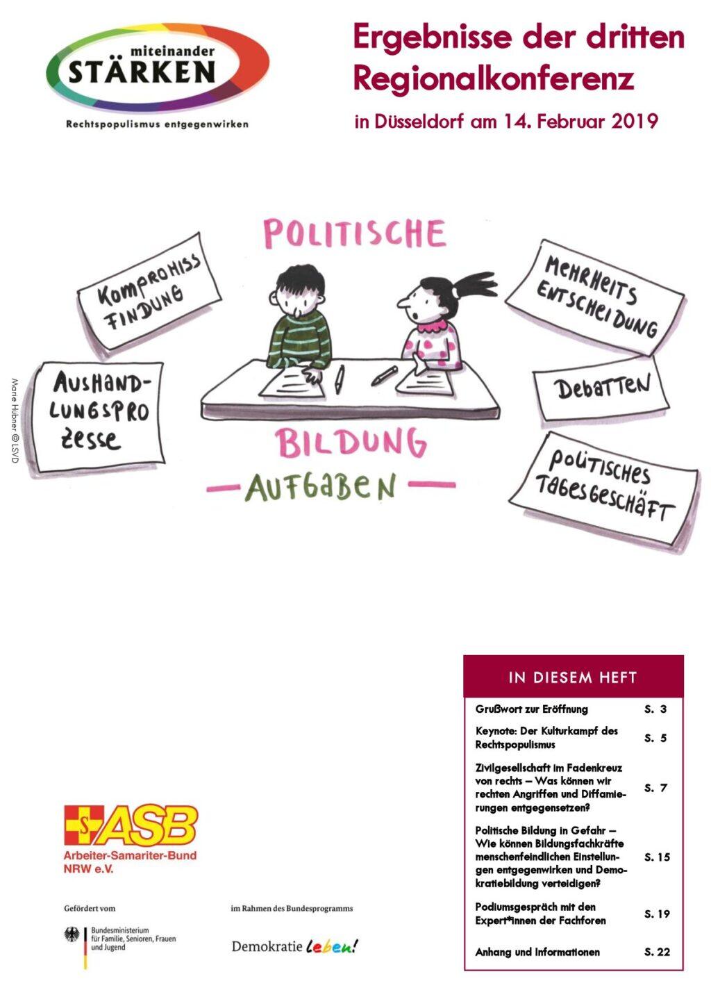 Cover von Ergebnisse der dritten Regionalkonferenz in Düsseldorf am 14. Februar 2019: "Gegensteuern – Rechtspopulismus und Gleichstellungsgegner*innen die Stirn bieten"