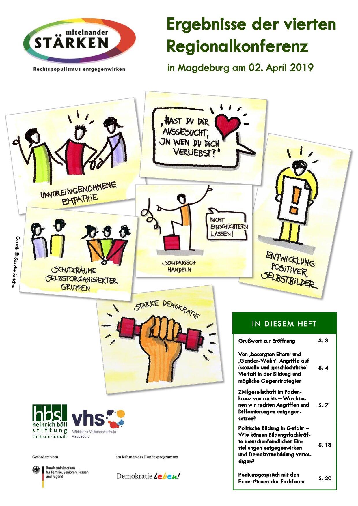 Cover von Ergebnisse der vierten Regionalkonferenz in Magdeburg am 02. April  2019: "Gegensteuern – Rechtspopulismus und Gleichstellungsgegner*innen die Stirn bieten"