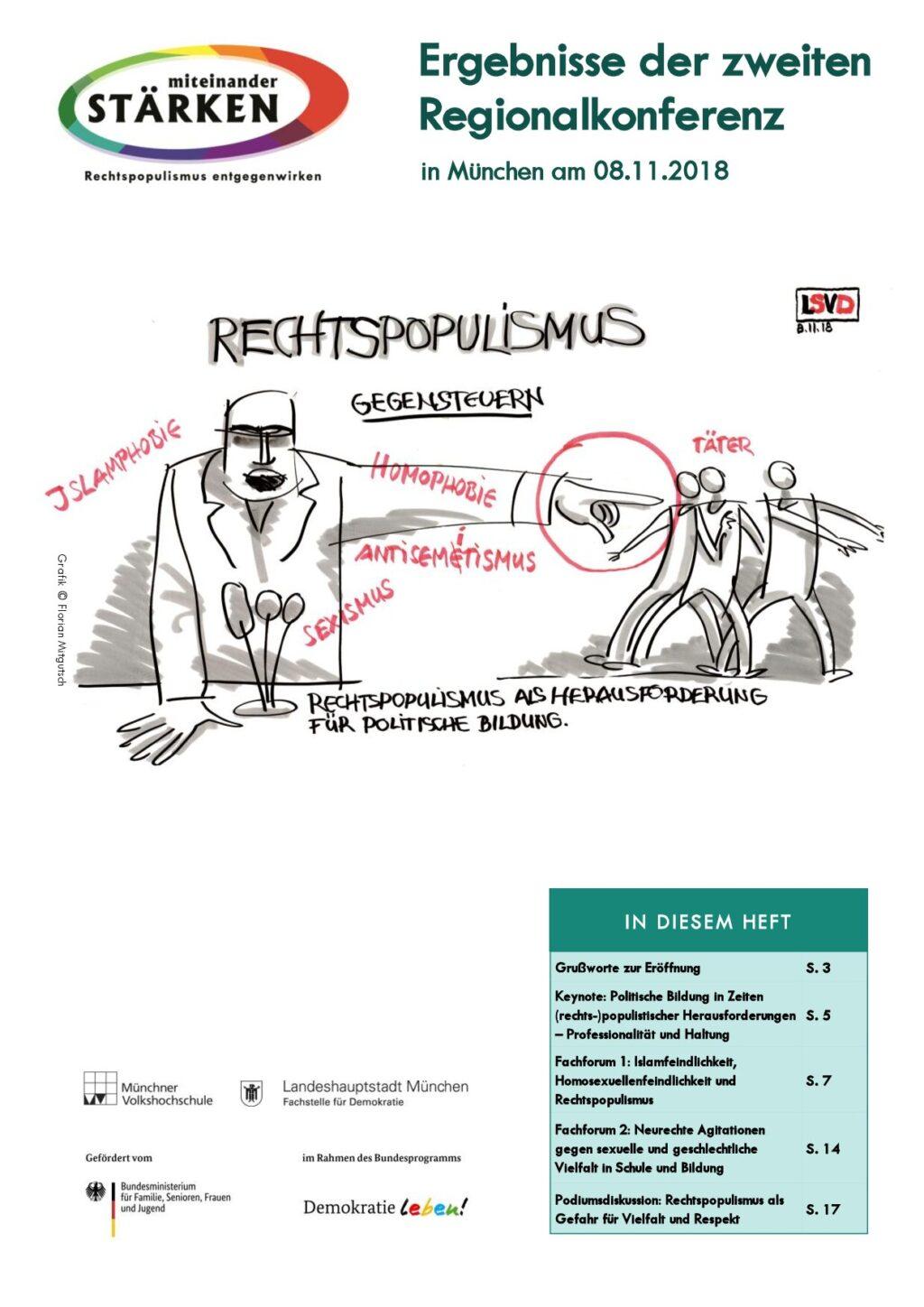 Cover von Ergebnisse der zweiten Regionalkonferenz in München am 08. November 2018: "Gegensteuern – Rechtspopulismus und Gleichstellungsgegner*innen die Stirn bieten"