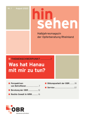 Cover von Hinsehen – Onlinemagazin der OBR Magazin Nr. 1 1/2020