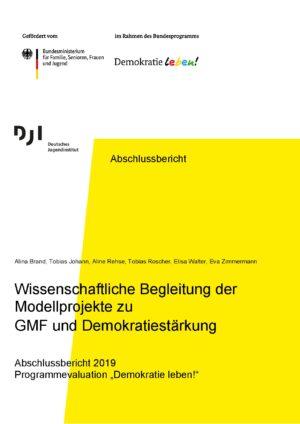Cover von Wissenschaftliche Begleitung der Modellprojekte zu GMF und Demokratiestärkung. Abschlussbericht 2019. Programmevaluation "Demokratie leben!"