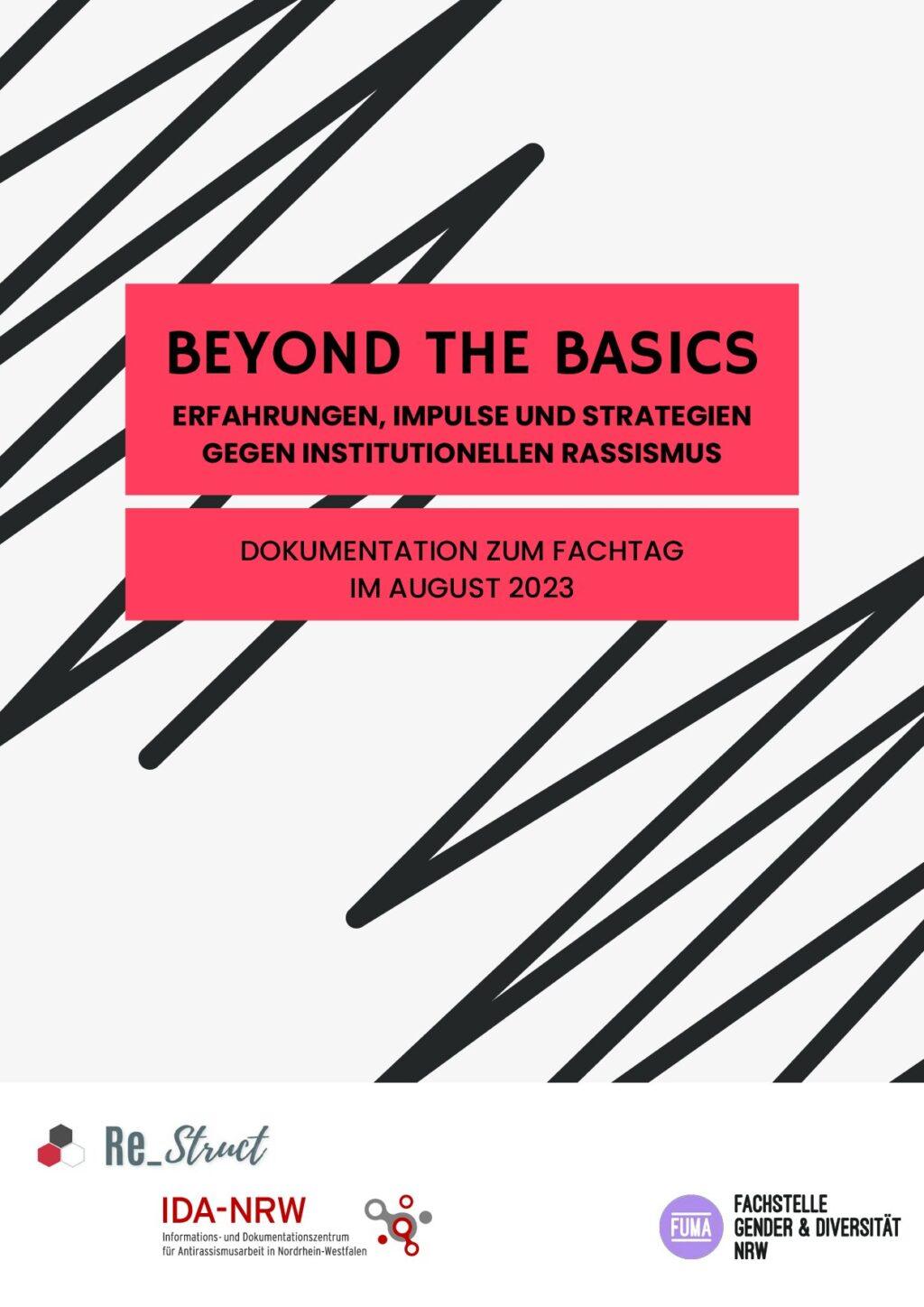 Cover von Beyond the Basics. Erfahrungen, Impulse und Strategien gegen institutionellen Rassismus. Dokumentation zum Fachtag im August 2023