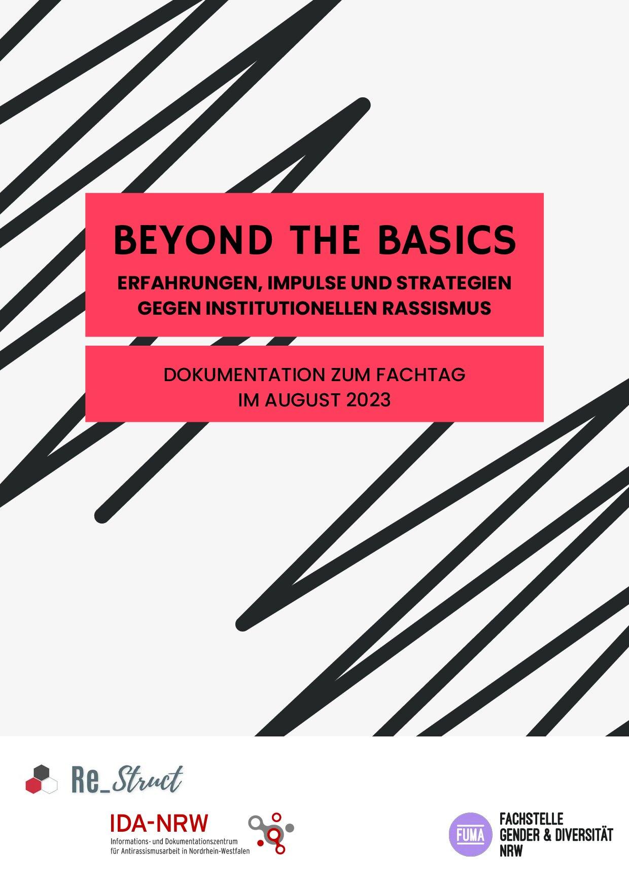 Cover von Beyond the Basics. Erfahrungen, Impulse und Strategien gegen institutionellen Rassismus. Dokumentation zum Fachtag im August 2023
