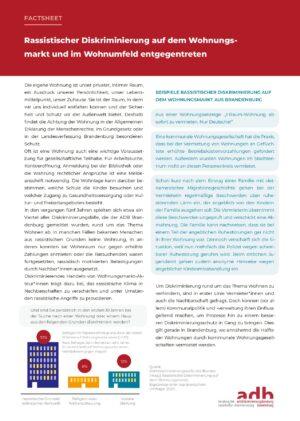 Cover von Rassistischer Diskriminierung auf dem Wohnungsmarkt und im Wohnumfeld entgegentreten