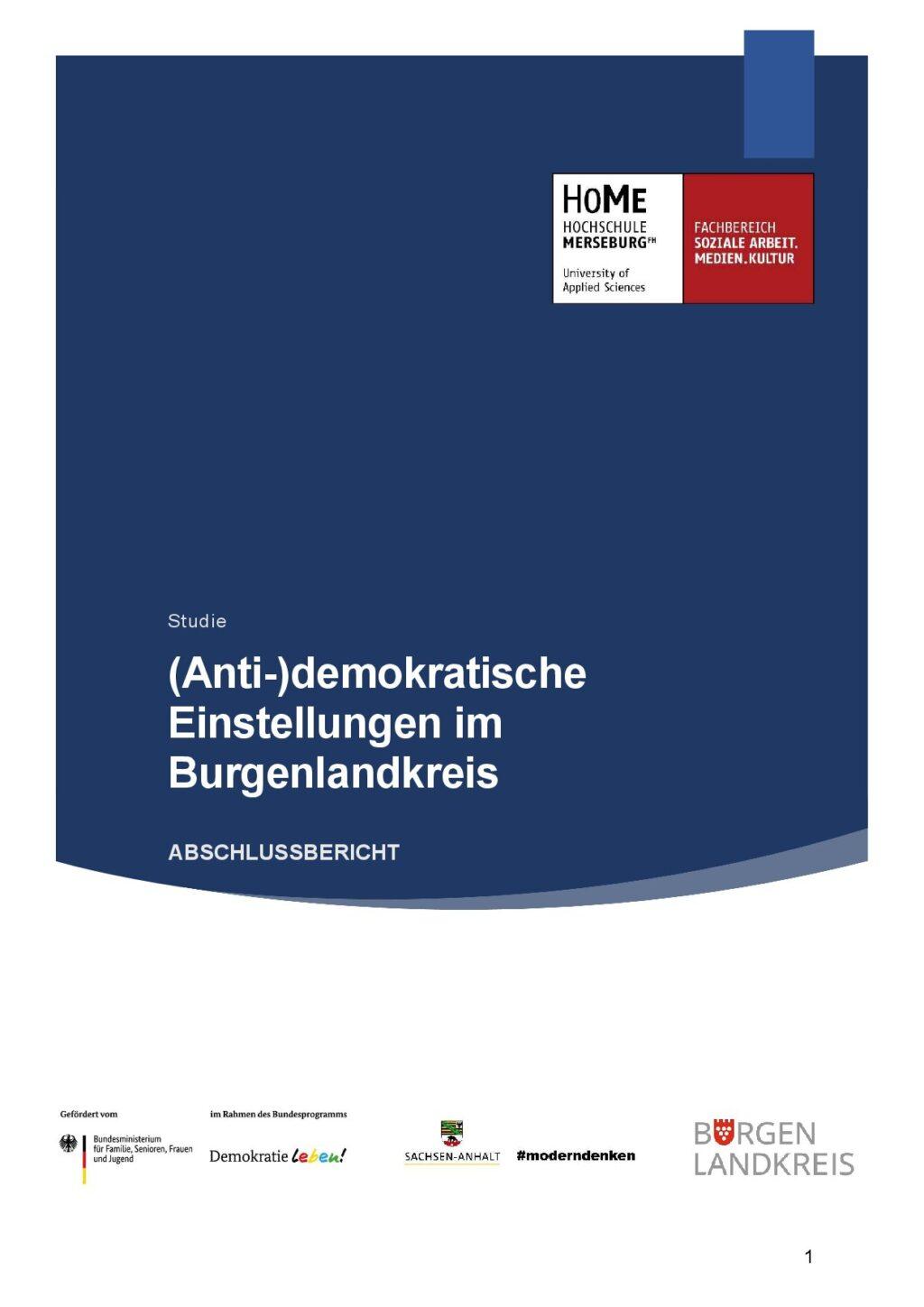 Cover von Studie: (Anti-)demokratische Einstellungen im Burgenlandkreis. Abschlussbericht