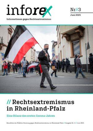 Cover von inforex 3. Informationen gegen Rechtsextremismus. Rechtsextremismus in Rheinland-Pfalz. Eine Bilanz des ersten Corona-Jahres