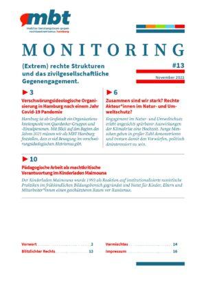 Cover von Monitoring #13. (Extrem) rechte Strukturen und das zivilgesellschaftliche Gegenengagement