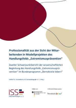 Cover von Professionalität aus der Sicht der Mitarbeitenden in Modellprojekten des Handlungsfelds "Extremismusprävention". Zweiter Schwerpunktbericht der wissenschaftlichen Begleitung des Handlungsfelds "Extremismusprävention" im Bundesprogramm "Demokratie leben!"