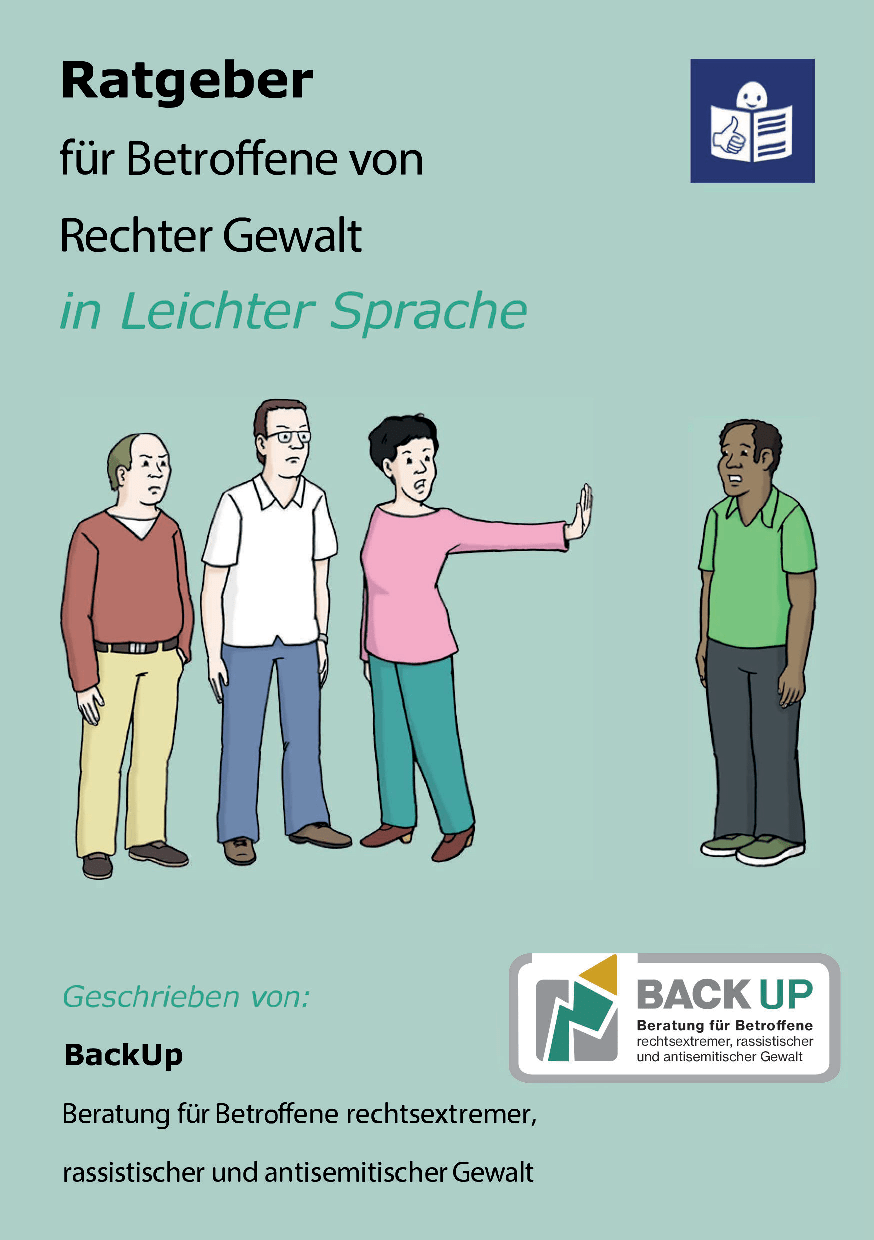 Cover von Ratgeber für Betroffene von Rechter Gewalt in Leichter Sprache
